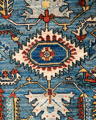 Traditional Serapi Wool Hand Knotted Light Blue Area Rug 2' 7" x 9' 8"