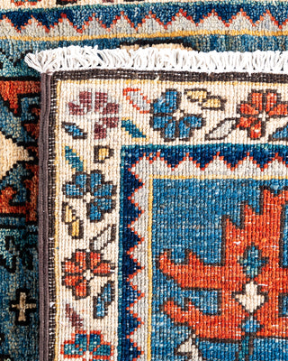 Traditional Serapi Wool Hand Knotted Light Blue Area Rug 2' 7" x 9' 8"