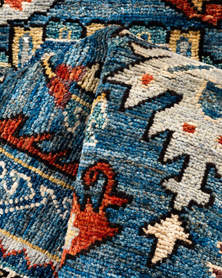 Traditional Serapi Wool Hand Knotted Light Blue Area Rug 2' 7" x 9' 8"
