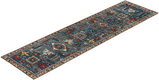 Traditional Serapi Wool Hand Knotted Light Blue Area Rug 2' 7" x 9' 8"