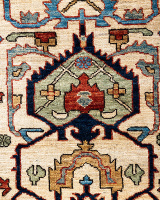 Traditional Serapi Wool Hand Knotted Ivory Area Rug 2' 10" x 9' 9"