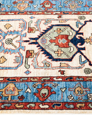 Traditional Serapi Wool Hand Knotted Ivory Area Rug 2' 10" x 9' 9"