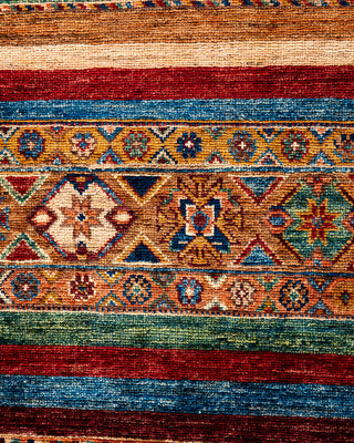 Bohemian Tribal Wool Hand Knotted Red Area Rug 9' 1" x 12' 1"
