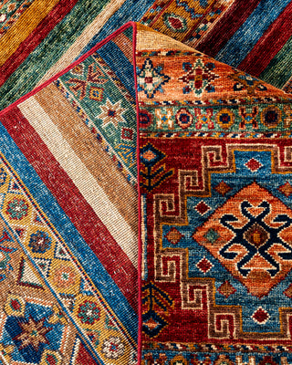 Bohemian Tribal Wool Hand Knotted Red Area Rug 9' 1" x 12' 1"