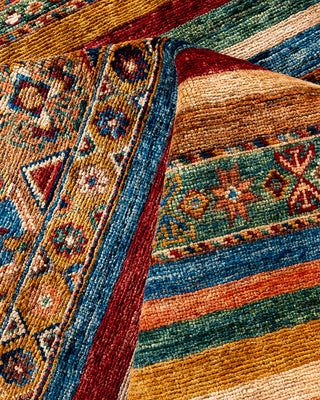 Bohemian Tribal Wool Hand Knotted Red Area Rug 9' 1" x 12' 1"