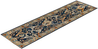 Traditional Serapi Wool Hand Knotted Blue Area Rug 2' 8" x 9' 6"