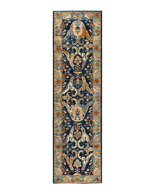 Traditional Serapi Wool Hand Knotted Blue Area Rug 2' 8" x 9' 6"