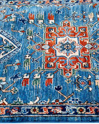 Traditional Serapi Wool Hand Knotted Light Blue Area Rug 2' 9" x 7' 11"