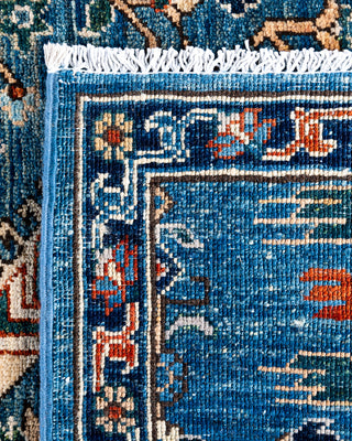 Traditional Serapi Wool Hand Knotted Light Blue Area Rug 2' 9" x 7' 11"