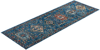 Traditional Serapi Wool Hand Knotted Light Blue Area Rug 2' 9" x 7' 11"
