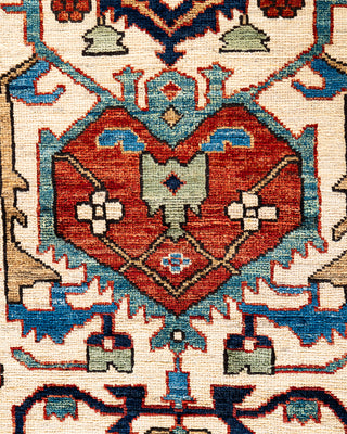 Traditional Serapi Wool Hand Knotted Ivory Area Rug 2' 10" x 8' 2"