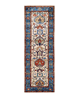 Traditional Serapi Wool Hand Knotted Ivory Area Rug 2' 10" x 8' 2"