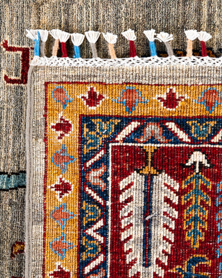 Bohemian Tribal Wool Hand Knotted Brown Area Rug 9' 0" x 11' 9"
