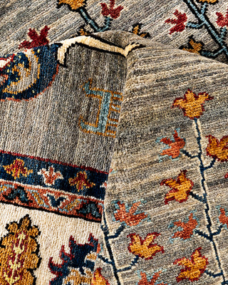 Bohemian Tribal Wool Hand Knotted Brown Area Rug 9' 0" x 11' 9"