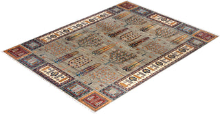 Bohemian Tribal Wool Hand Knotted Brown Area Rug 9' 0" x 11' 9"