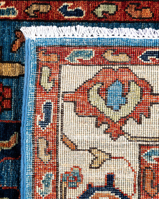 Traditional Serapi Wool Hand Knotted Light Blue Area Rug 2' 9" x 8' 2"