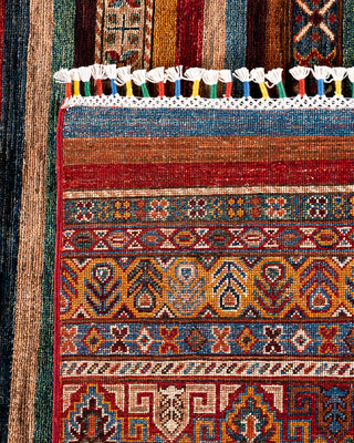 Bohemian Tribal Wool Hand Knotted Red Area Rug 8' 11" x 12' 2"