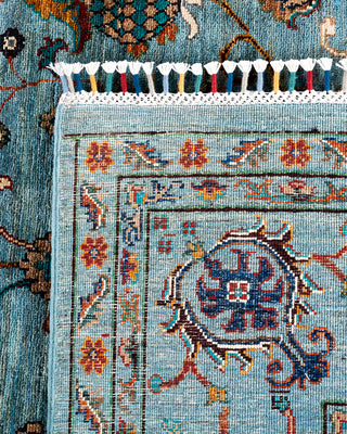 Bohemian Tribal Wool Hand Knotted Light Blue Area Rug 9' 0" x 11' 10"