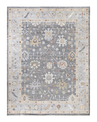 Traditional Oushak Wool Hand Knotted Light Gray Area Rug 9' 1" x 11' 9"