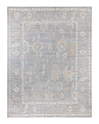 Traditional Oushak Wool Hand Knotted Gray Area Rug 9' 1" x 11' 10"