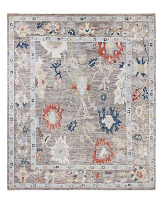 Traditional Oushak Wool Hand Knotted Brown Area Rug 8' 2" x 9' 7"