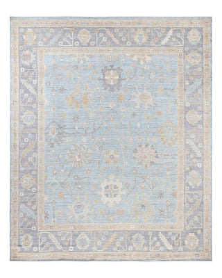 Traditional Oushak Wool Hand Knotted Light Blue Area Rug 8' 1" x 9' 8"