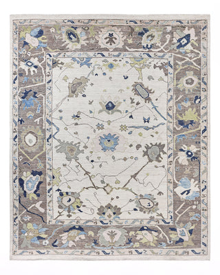Traditional Oushak Wool Hand Knotted Ivory Area Rug 8' 2" x 9' 10"