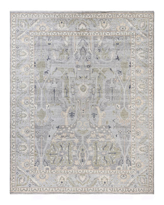 Traditional Oushak Wool Hand Knotted Gray Area Rug 7' 10" x 9' 10"