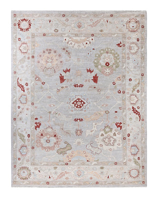 Traditional Oushak Wool Hand Knotted Light Gray Area Rug 8' 2" x 10' 7"