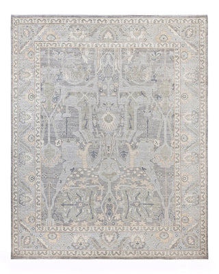 Traditional Oushak Wool Hand Knotted Gray Area Rug 8' 1" x 9' 11"
