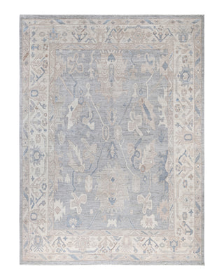 Traditional Oushak Wool Hand Knotted Light Gray Area Rug 8' 9" x 11' 10"