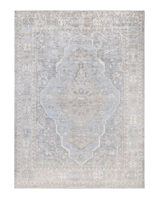 Traditional Oushak Wool Hand Knotted Light Gray Area Rug 8' 11" x 12' 2"
