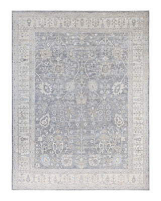 Traditional Oushak Wool Hand Knotted Gray Area Rug 8' 10" x 11' 8"