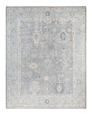 Traditional Oushak Wool Hand Knotted Gray Area Rug 8' 10" x 11' 2"
