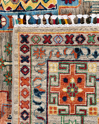 Bohemian Tribal Wool Hand Knotted Brown Area Rug 9' 1" x 11' 8"
