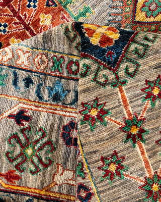 Bohemian Tribal Wool Hand Knotted Brown Area Rug 9' 1" x 11' 8"