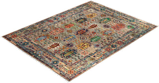 Bohemian Tribal Wool Hand Knotted Brown Area Rug 9' 1" x 11' 8"