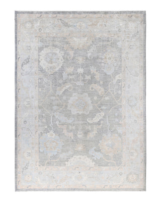 Traditional Oushak Wool Hand Knotted Gray Area Rug 8' 9" x 12' 0"