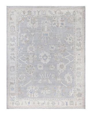 Traditional Oushak Wool Hand Knotted Gray Area Rug 9' 0" x 11' 8"