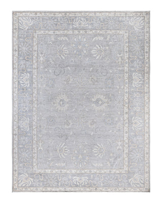Traditional Oushak Wool Hand Knotted Light Gray Area Rug 9' 1" x 12' 0"