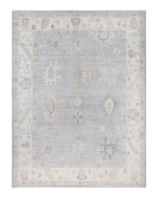 Traditional Oushak Wool Hand Knotted Gray Area Rug 9' 0" x 11' 10"