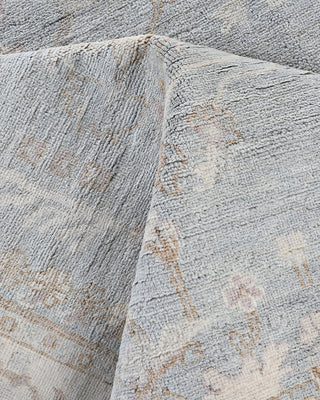 Traditional Oushak Wool Hand Knotted Light Gray Area Rug 8' 1" x 9' 6"