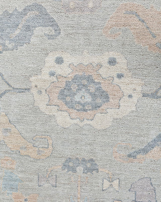 Traditional Oushak Wool Hand Knotted Light Blue Area Rug 7' 11" x 9' 8"