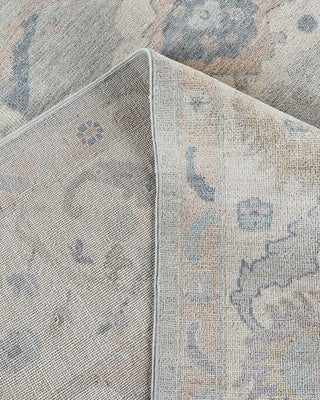 Traditional Oushak Wool Hand Knotted Light Blue Area Rug 7' 11" x 9' 8"