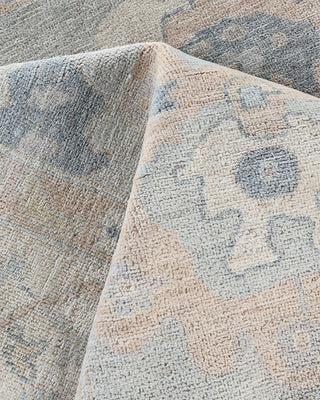 Traditional Oushak Wool Hand Knotted Light Blue Area Rug 7' 11" x 9' 8"