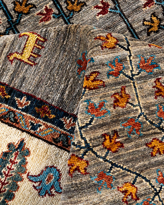 Bohemian Tribal Wool Hand Knotted Brown Area Rug 9' 2" x 12' 3"