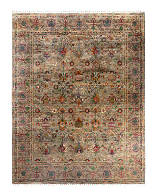 Bohemian Tribal Wool Hand Knotted Brown Area Rug 9' 2" x 11' 9"
