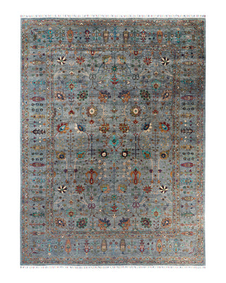 Bohemian Tribal Wool Hand Knotted Gray Area Rug 8' 10" x 11' 10"