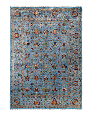Bohemian Tribal Wool Hand Knotted Light Blue Area Rug 8' 10" x 12' 1"