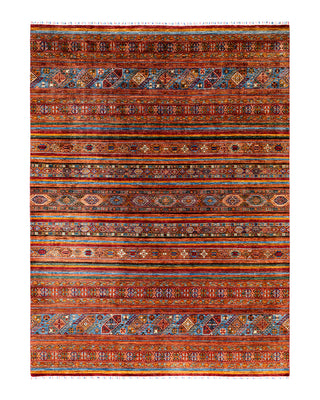 Bohemian Tribal Wool Hand Knotted Red Area Rug 8' 11" x 11' 10"